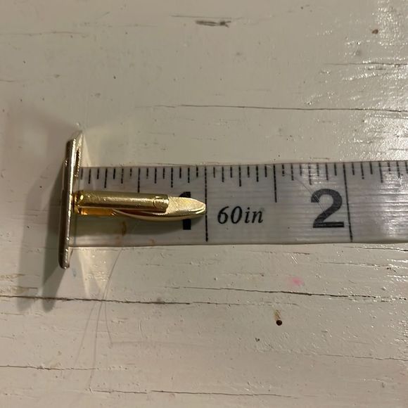 Vintage 1950s MCM Art Deco Fosters mixed metal gold tone whale back cuff links - Picture 13 of 15